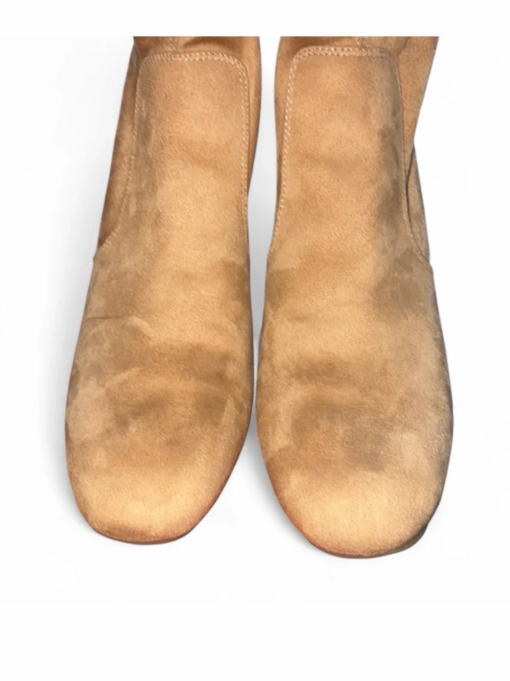 Sonoma Tan Suede Block Heel Ankle Booties